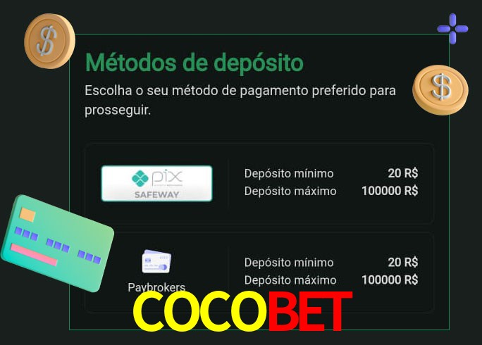 O cassino COCOBET oferece uma grande variedade de métodos de pagamento